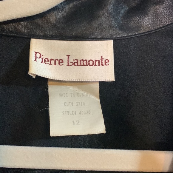 Vintage 90’s Pierre Lamonte Size 12 Black Faux Suede/Leather Lightweight Jacket - Picture 4 of 7